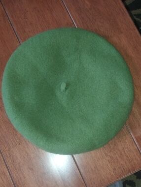 Lime Green Wool Beret